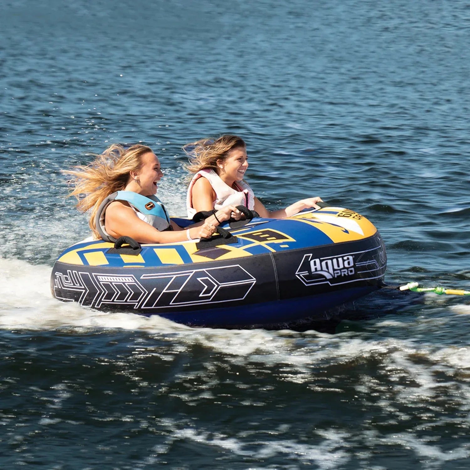 Stylish Aqua Leisure Aqua Pro 68" Two-Rider Towable