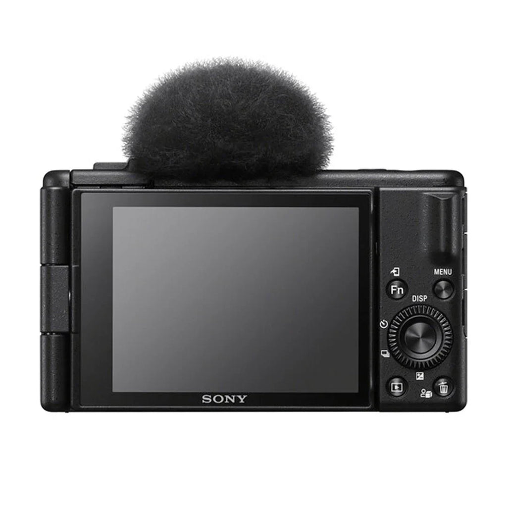 Stylish Sony ZV-1F Vlogging Camera (Black) with SanDisk 64GB Memory Card + ZeeTech Accessory Bundle