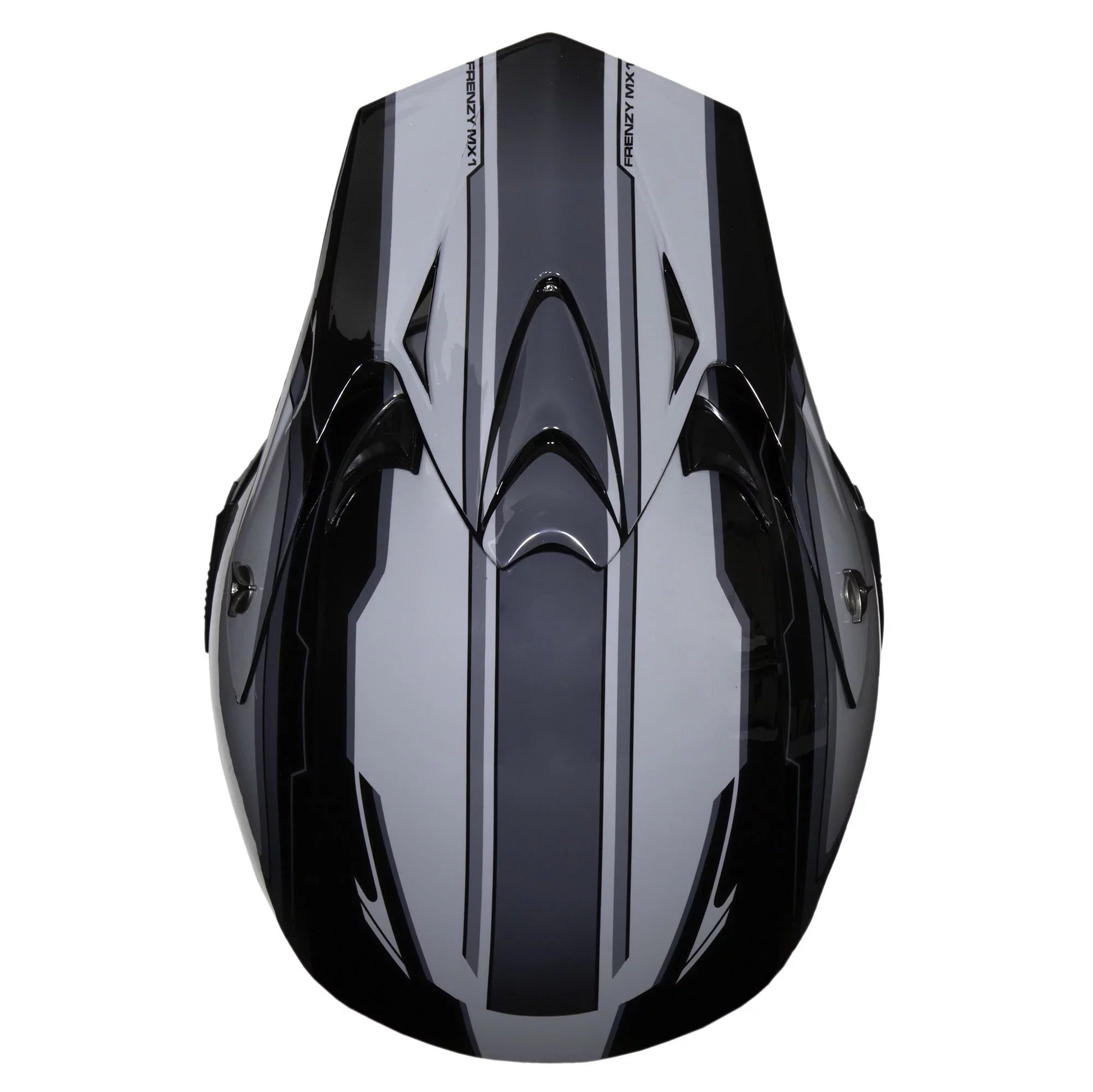 FRENZY Adult MX Helmet, DOT Approved, Black-Grey, XL - Exclusive Design