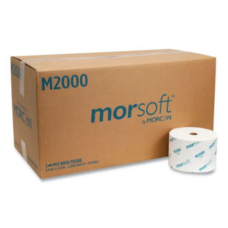 1 PK,Morcon Tissue Small Bath Tissue, Septic Safe, 1-Ply, White, 2,000 Sheets/Roll, 24 Rolls/Carton (M2000)