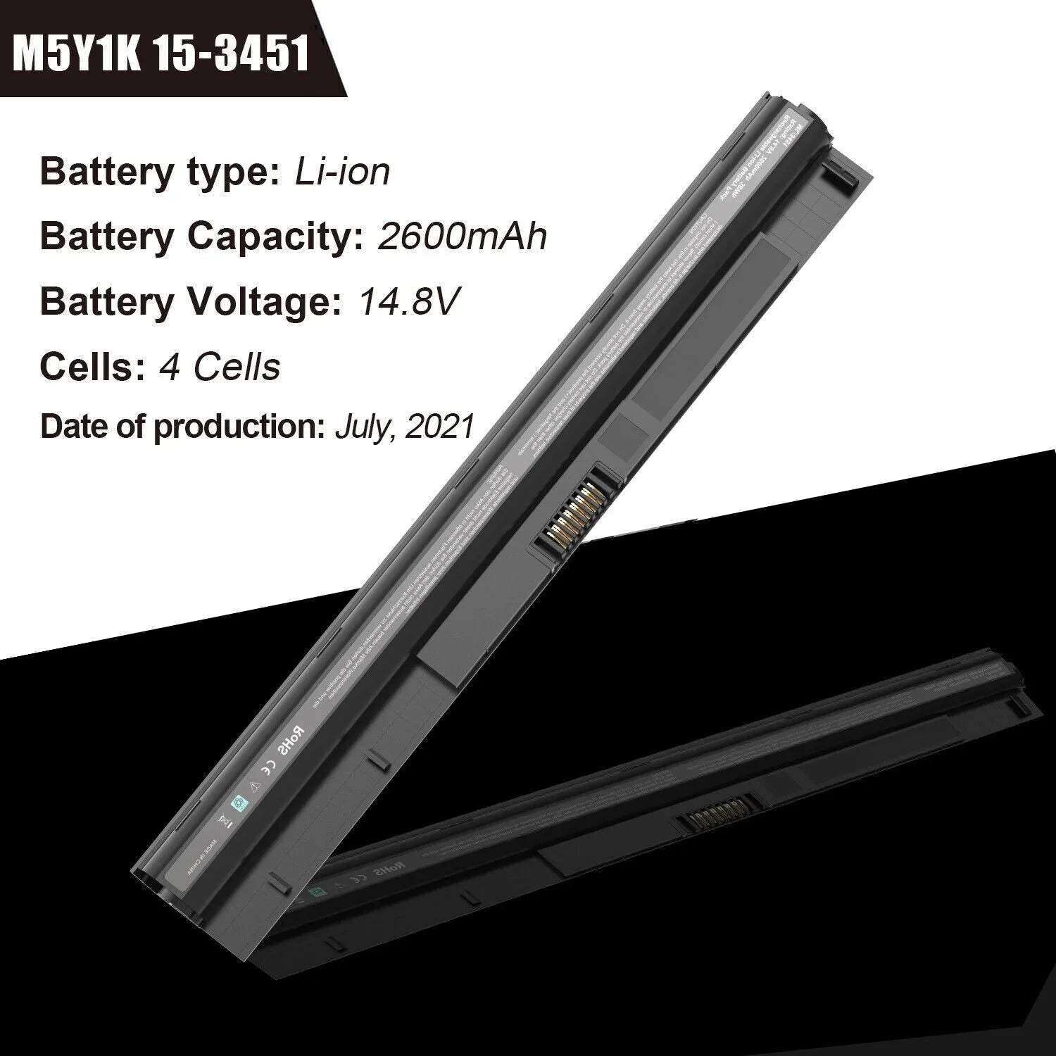 Stylish 40WH M5Y1K 2 Batteries 14.8V for Inspiron 14 15 17 5000 3000 Series US