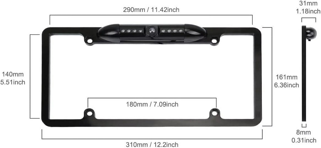 CAM108 Backup Camera License Plate HD Night Vision Rear View 170Â° Angle Waterproof Compatible with Pioneer Car Radio DMH-100BT DMH-WT8600NEX DMH-160BT DMH1770NEX AVH-120BT AVH-210EX AVH-2550NEX - Exclusive Design