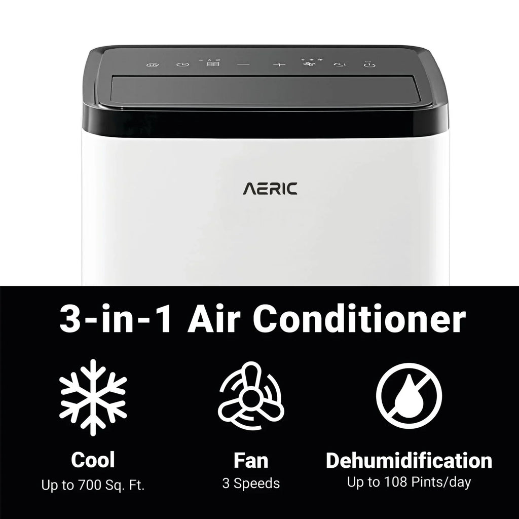 Aeric 10,000 BTU SACC (14,000 BTU ASHRAE) Portable Air Conditioner - Exclusive Design