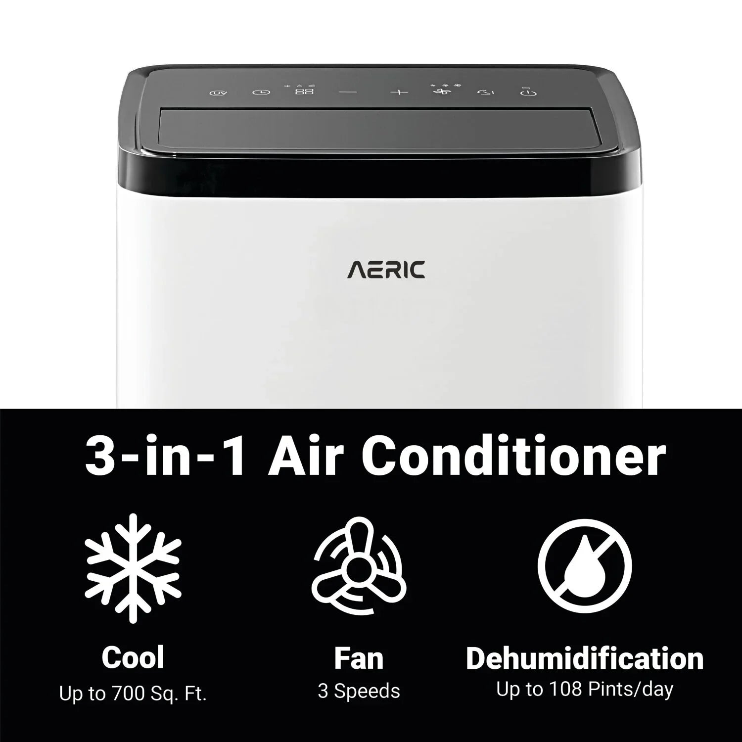 Aeric 10,000 BTU SACC (14,000 BTU ASHRAE) Portable Air Conditioner - Exclusive Design