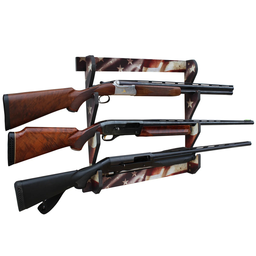 Stylish Rush Creek Creations Indoor 3 Rifle/Shotgun Wall Storage Display Rack Americana Finish - Convenient Easy Assembly
