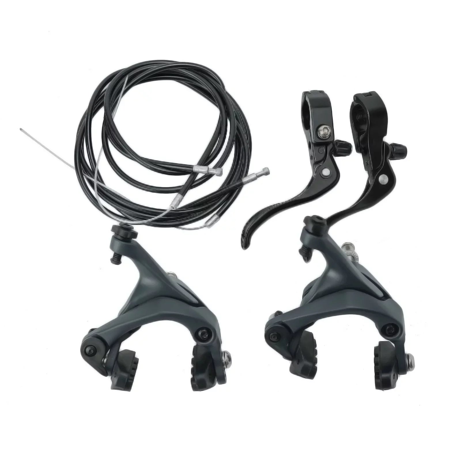 OWSOO Brake Caliper Set with Brake Levers and Cable Housing for Road Bike Fixed Gear Bike