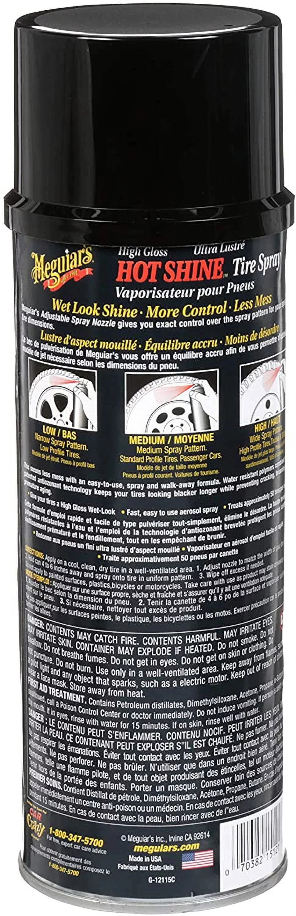 Stylish Meguiar's G13815 Hot Shine High Gloss Tire Coating - 15 Oz Spray Can 3