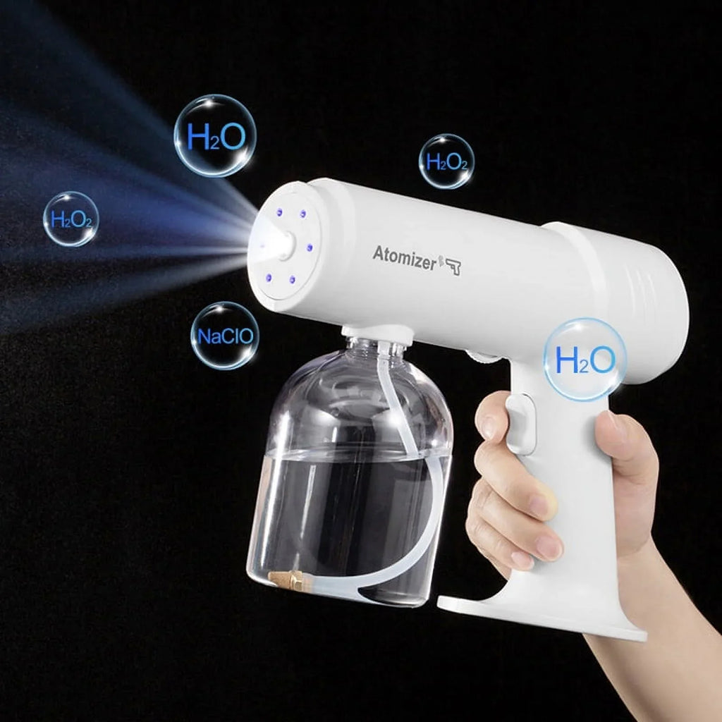New 500ml Wireless Charging Nano Atomization Disinfection Spray Sprayer Sanitizer Machine Ce Household Portable Sprayer Machine Blue Light Steam Spray Disinfection Large Capacity Wide Range of Uses - Exclusive Design