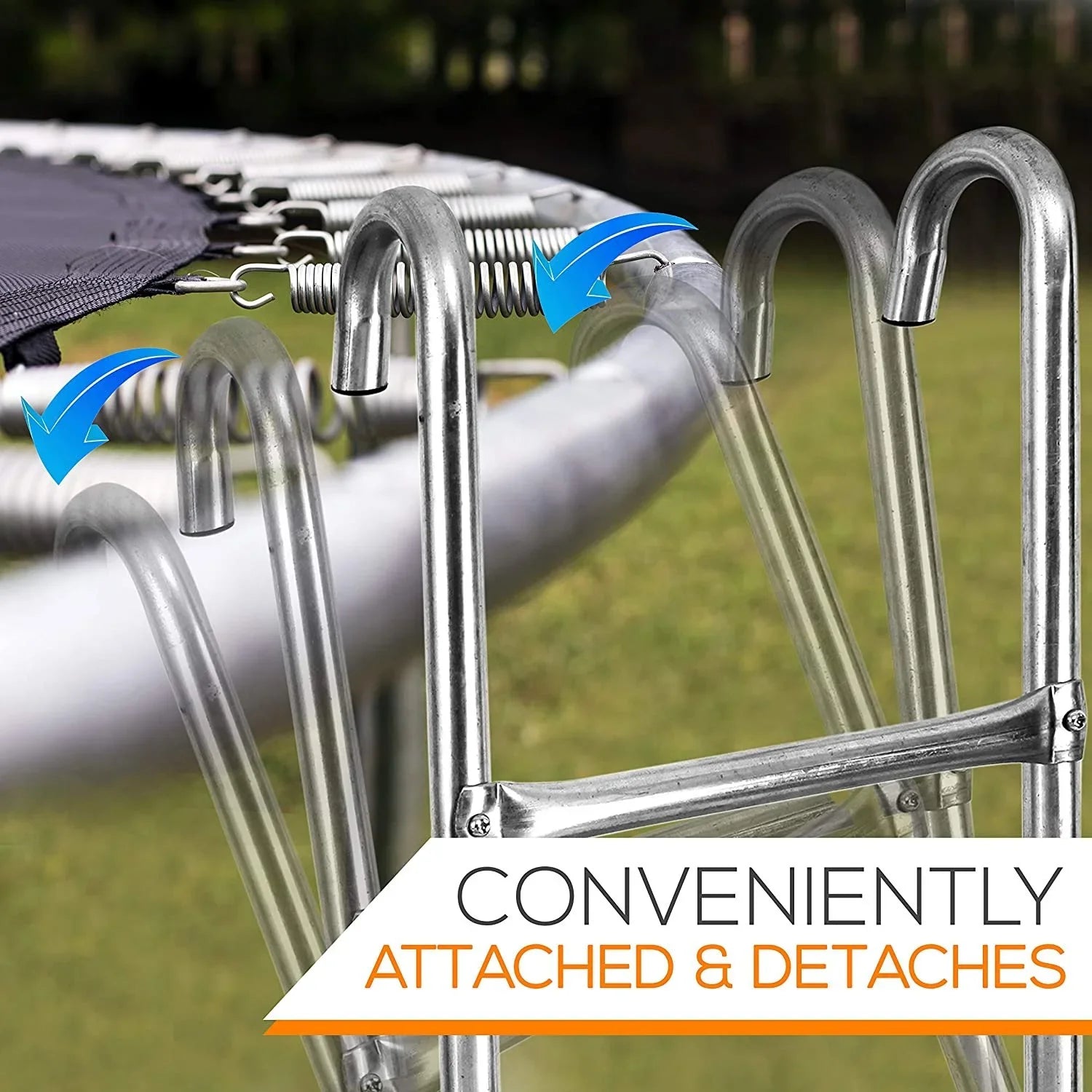 Stylish SereneLife 2 Step Weather Resistant Galvanized Steel Trampoline Access Climbing Ladder - 4.7 inch.