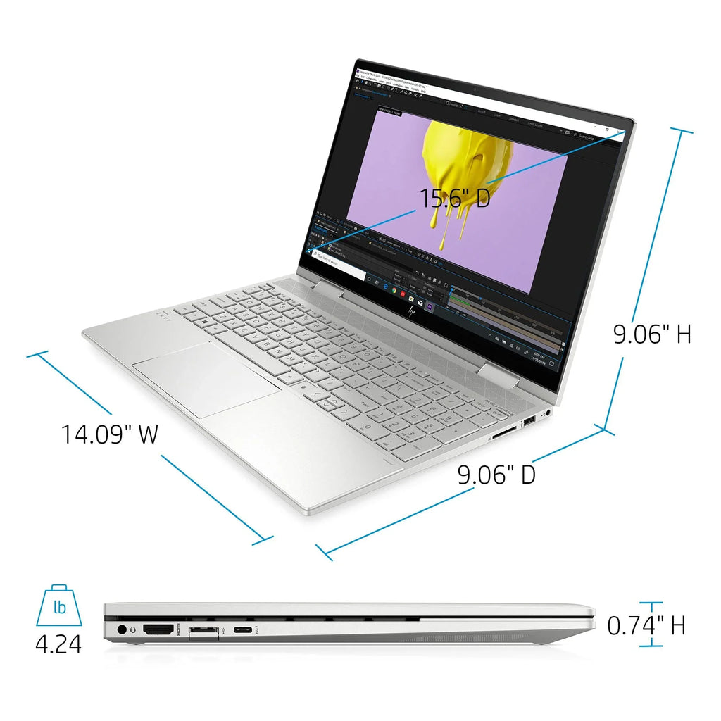Stylish 2021 Envy 2-in-1 Laptop 15.6 inch FHD Touchscreen 11th Gen i5-1135G7 Iris Xe Graphics 16GB DDR4 1TB NVMe SSD WI-FI 6 Win 10 Home Fingerprint Backlit Keyboard w/ 32GB USB