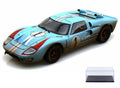 Diecast Car & Display Case Package - 1966 Ford GT-40 MK II #1 w/ Dirt, Gulf Blue - Shelby Collectibles SC405 - 1/18 Scale Diecast Model Toy Car w/Display Case - Exclusive Design