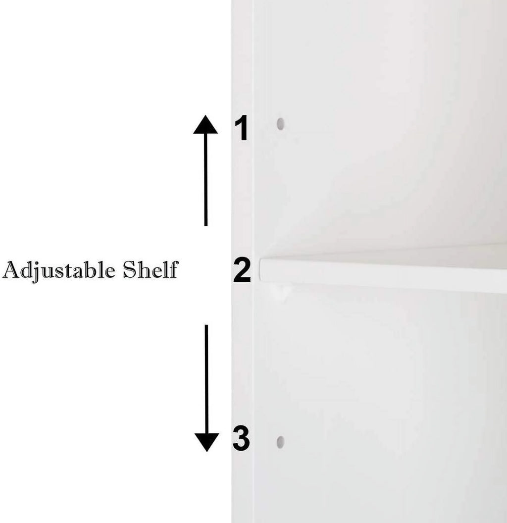 BSL Bathroom Cabinet Wall Mount Mirrored Medicine Cabinet Storage Organizer with Single Door and 2 Adjustable Shelves White