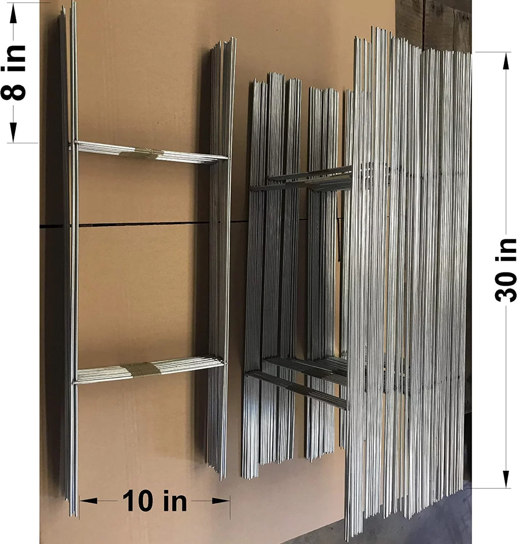 50 Metal Wire Stake 10 x 30 Inch x 9 Gauge Galvanized Wire Double H-Frame Sign Holder, Signs Stake 30'' Tall and 10'' Wide use with 4mm or 5mm Corrugated Signs, Ship Same Day (Pkg50Stake30)