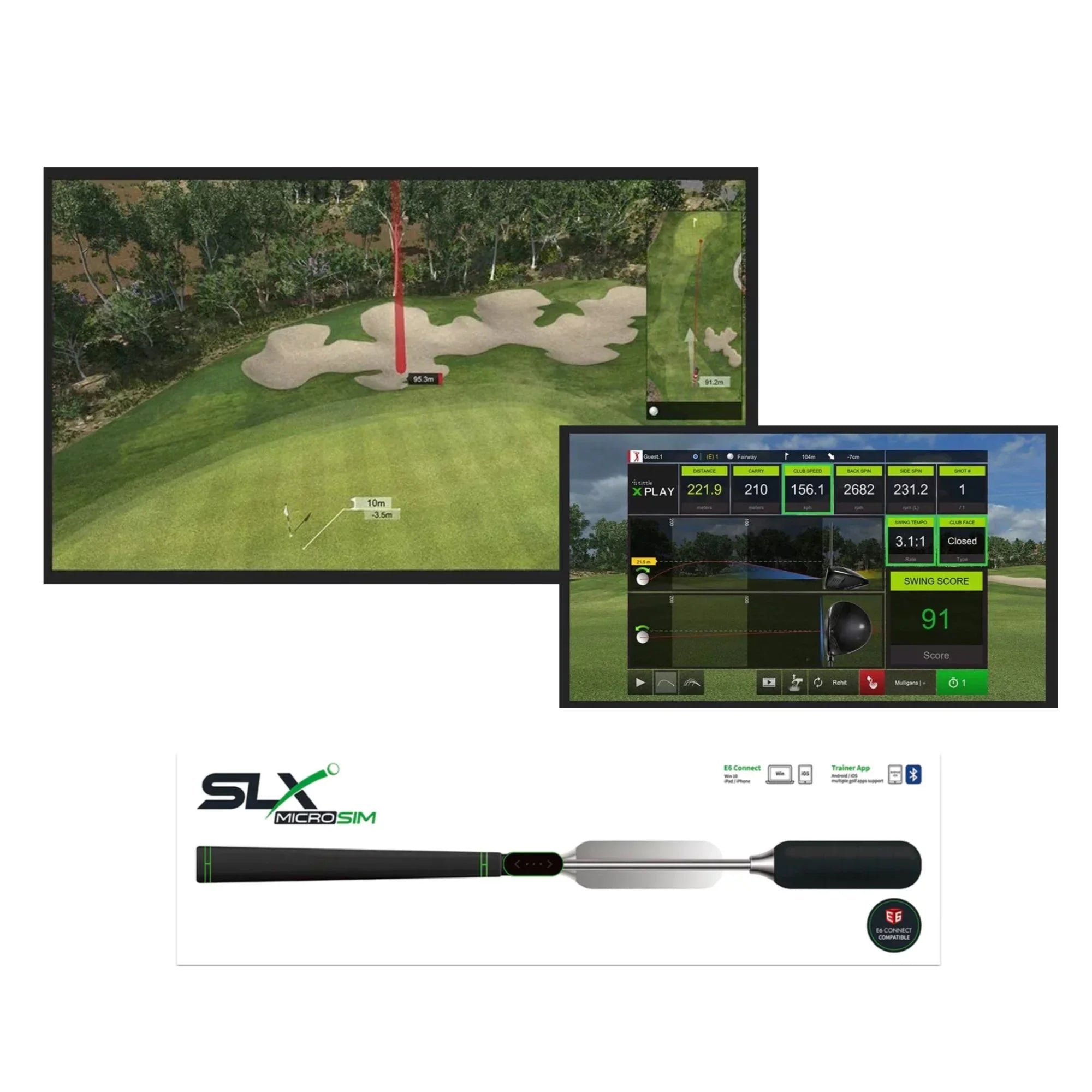 Stylish SwingLogic SLX MicroSim Indoor Golf Simulator with E6 Connect Compatibility