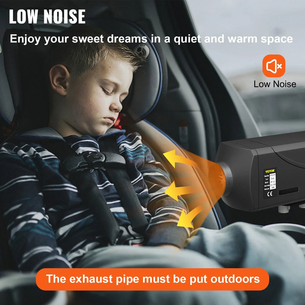Stylish VEVOR 5KW Diesel Air Heater 12V Diesel Parking Heater Double Mufflers 5KW Diesel Heater with LCD Thermostat for RV Bus Trailer Motorhome and Boats