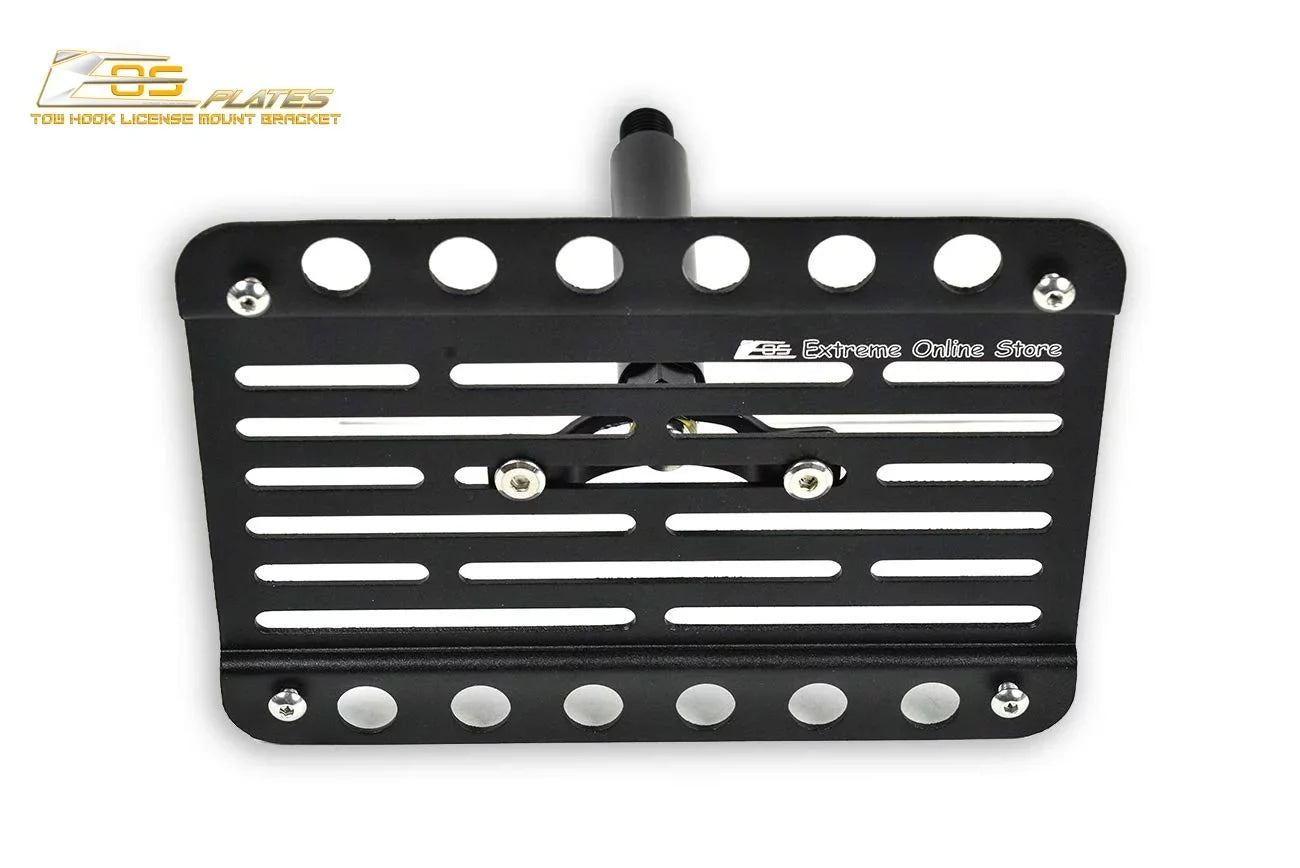 Extreme Online Store Replacement for 2006-2008 Mazda Miata NC | EOS Plate Version 1 Mid Sized Front Bumper Tow Hook License Relocator Mount Bracket Tow-226