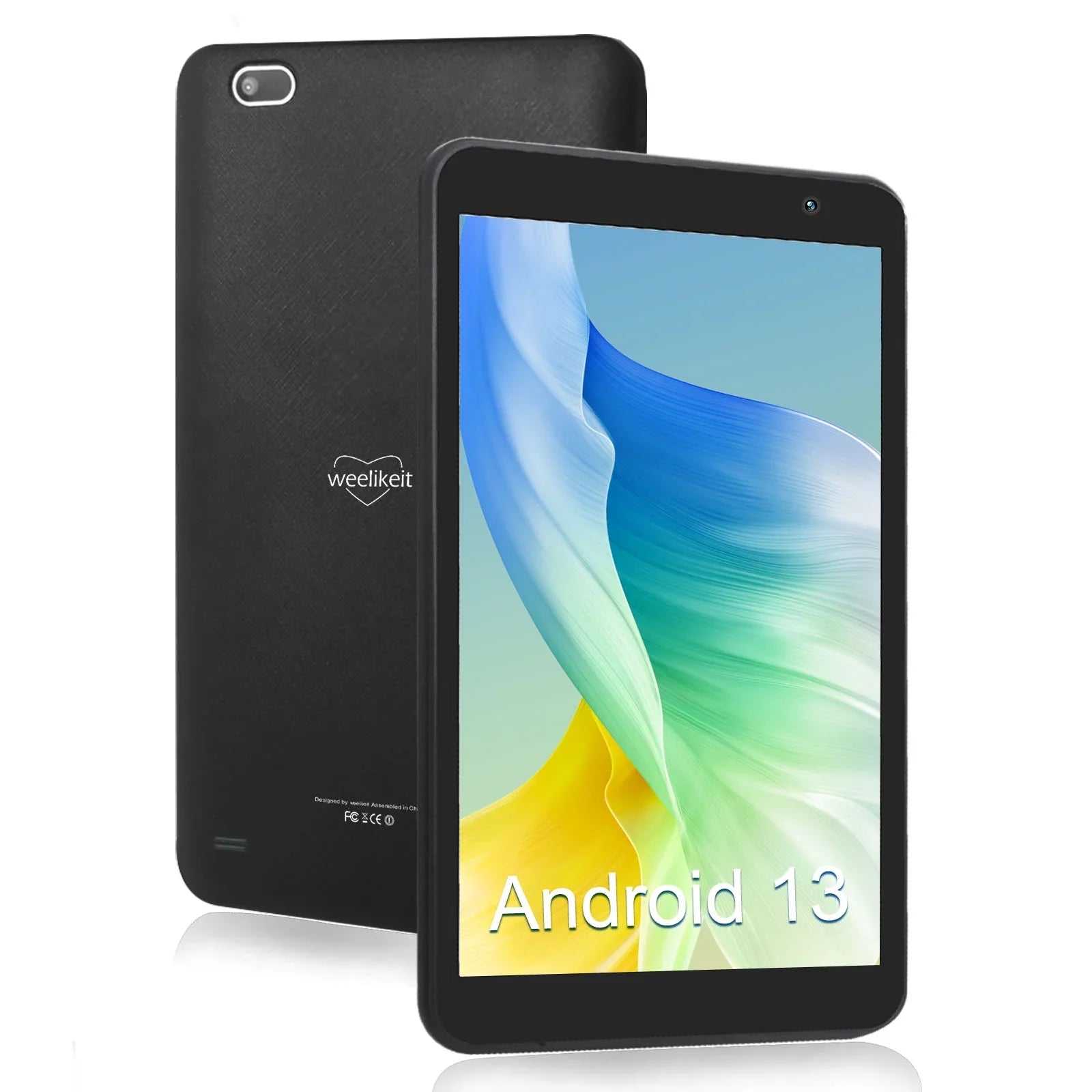 weelikeit Tablet 8 inch Android 13 Tablets with WiFi, Quad- Processor Tablet PC with 4(3+1)GB RAM 32GB ROM, 1280x800 IPS Display, Dual Camera, Bluetooth5.0(Black) - Exclusive Design