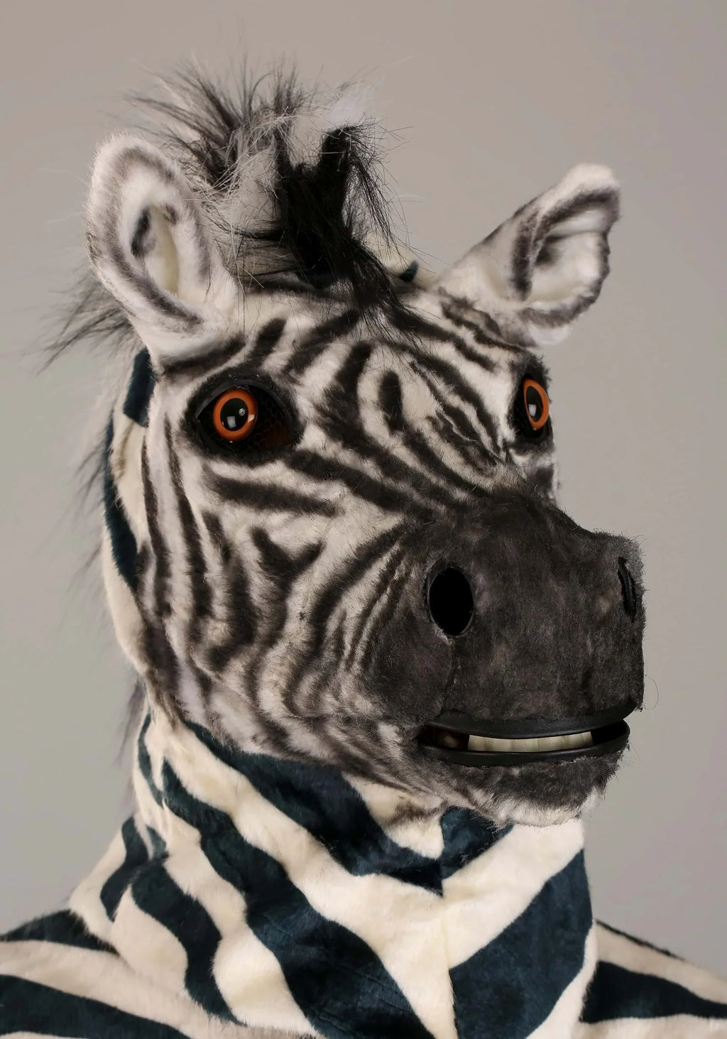 Adult Zebra Suit with Mouth Mover Mask - Exclusive Design