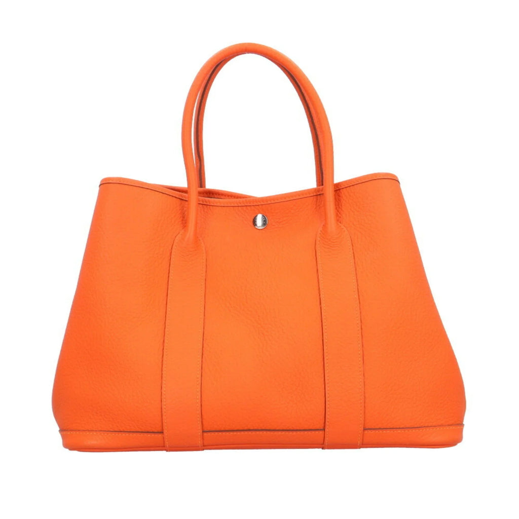 Pre-Owned Hermes Garden PM Tote Bag Leather Orange Ladies HERMES (Good)