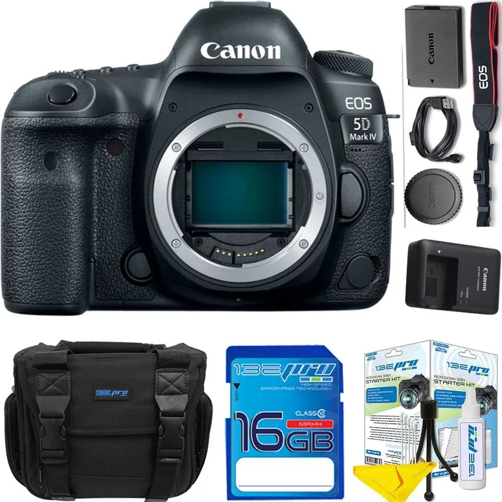 Stylish Canon EOS 5D Mark IV DSLR Camera ( Body Only ) + I3e-Pro Camera Gadget Bag + I3e-Pro High Speed 16GB SD Card + I3e-Pro Cleaning Kit - ( International Version )