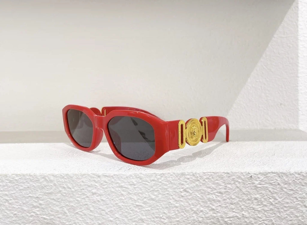 Versacce VE4361 Unisex's Plastic Geometric Sunglasses Red 53mm/16-140 Adult - Exclusive Design