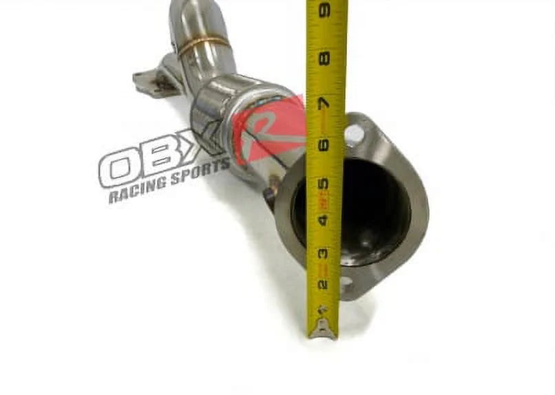 Stylish Stainless steel Straight Flow Pipe Fits For 2008 thru 2014 Mitsubishi EVO-X 2.0L 4B11 By Maximizer
