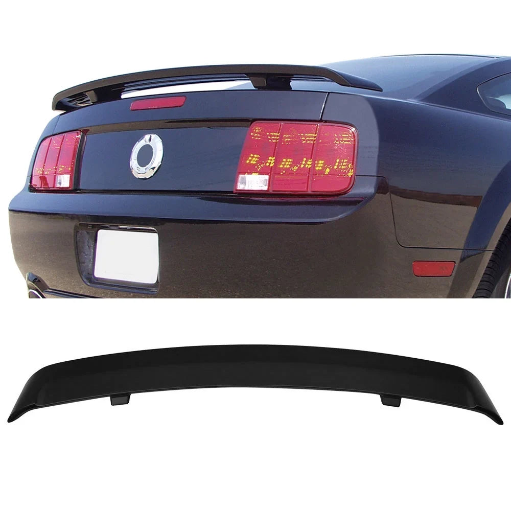 Ikon Motorsports Compatible with 05-09 Ford Mustang OE Factory Style Trunk Spoiler Unpainted ABS Black Wing