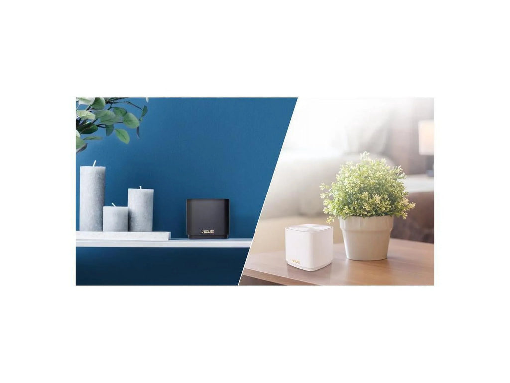 Stylish ZenWiFi AX1800 Dual-Band Mesh WiFi 6 System (XD4) - 3 Pack White, coverage up to 4,800 sq.ft & 25+ devices, 1800Mbps, AiMesh, Lifetime Free Internet Security, Parental Control, Easy Setup