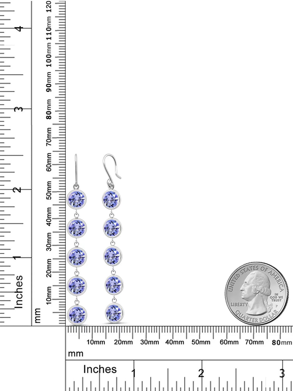 Gem Stone King 9.00 Ct Round Blue Tanzanite 925 Sterling Silver Earrings - Exclusive Design