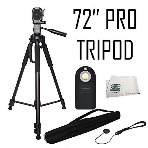 Professional 72-inch Tripod 3-way Panhead Tilt Motion with Built In Bubble Leveling + Wireless IR Remote Control Shutter Release + Cap Keeper &amp; Cleaning Cloth for theÂ Sony Alpha Series A7, A7r, a7 - Exclusive Design