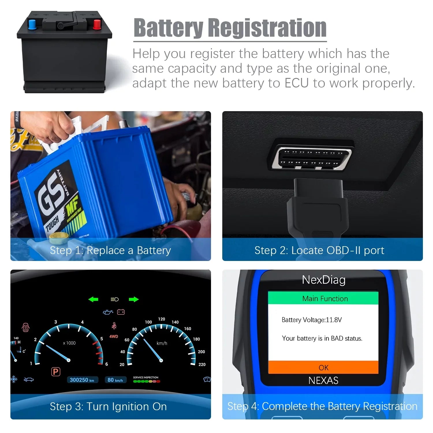 Stylish NEXAS ND601 OBD2 Scanner Fits for BMW & MINI Multi-System Diagnostic Scanner Automotive Diagnostic Maintenance Tool DPF Regen BMS Reset Check Engine Code Reader for Vehicles after 1996