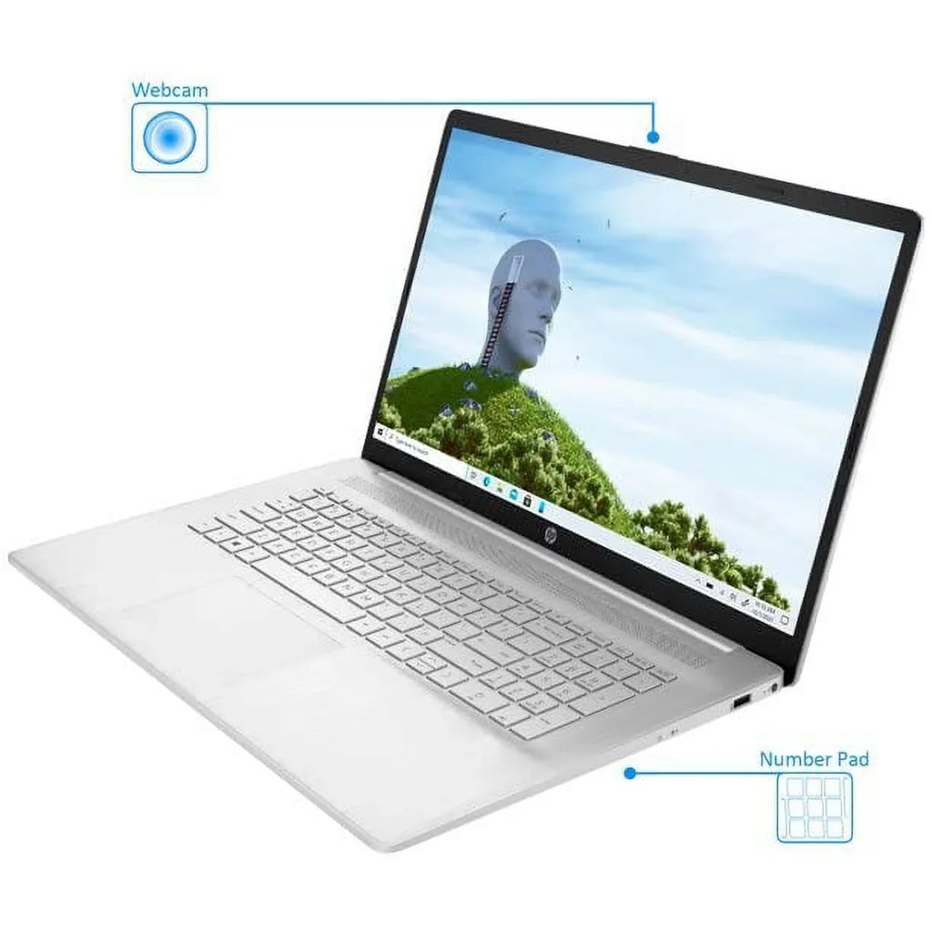 2023 17.3'' FHD IPS Laptop PC 4- i5-1135G7 Iris Xe Graphics 12GB DDR4 256GB NVMe SSD HDMI WiFi AC BT4.2 USB-C Backlit Keyboard Webcam Natural Silver Windows 10 Pro w/RE 32GB USB - Exclusive Design