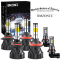 BMZONCC For Ford F-150 2015 2016 2018 2019 2020 Front LED Headlight High/Low Beam+Fog Lamp Bulbs 6000k