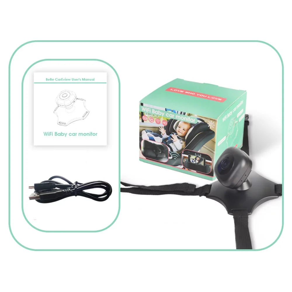 ammoon WiFi Baby Car Monitor Camera, Wireless Monitor for Rear Facing Seat, Night Vision, 360Â° Rotation