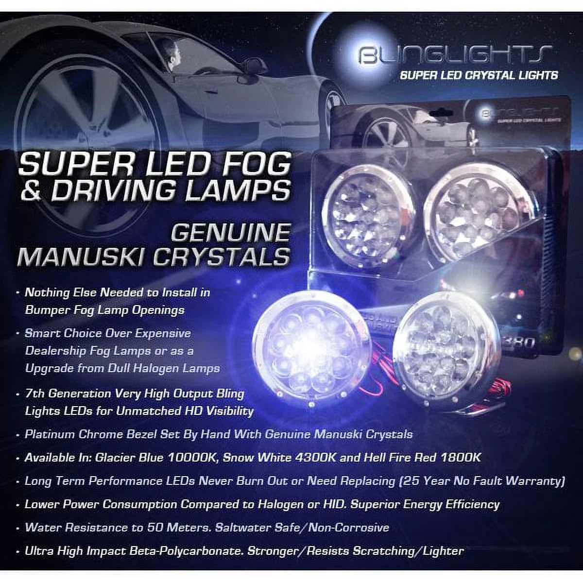 For 2006 2007 2008 2009 2010 2011 2012 Toyota Rush LED Fog Lamps Driving Lamps Foglamps Foglights Kit