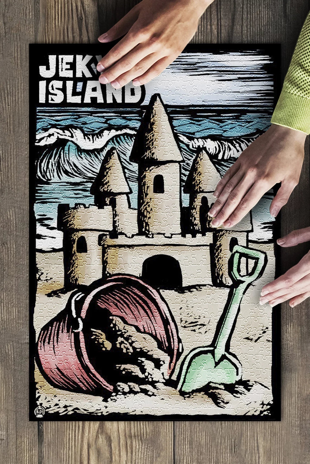 Jekyll Island, Georgia, Sand Castle, Scratchboard (19x27 inches, Premium 500 Piece Jigsaw Puzzle for Adults and Family, Made in USA)