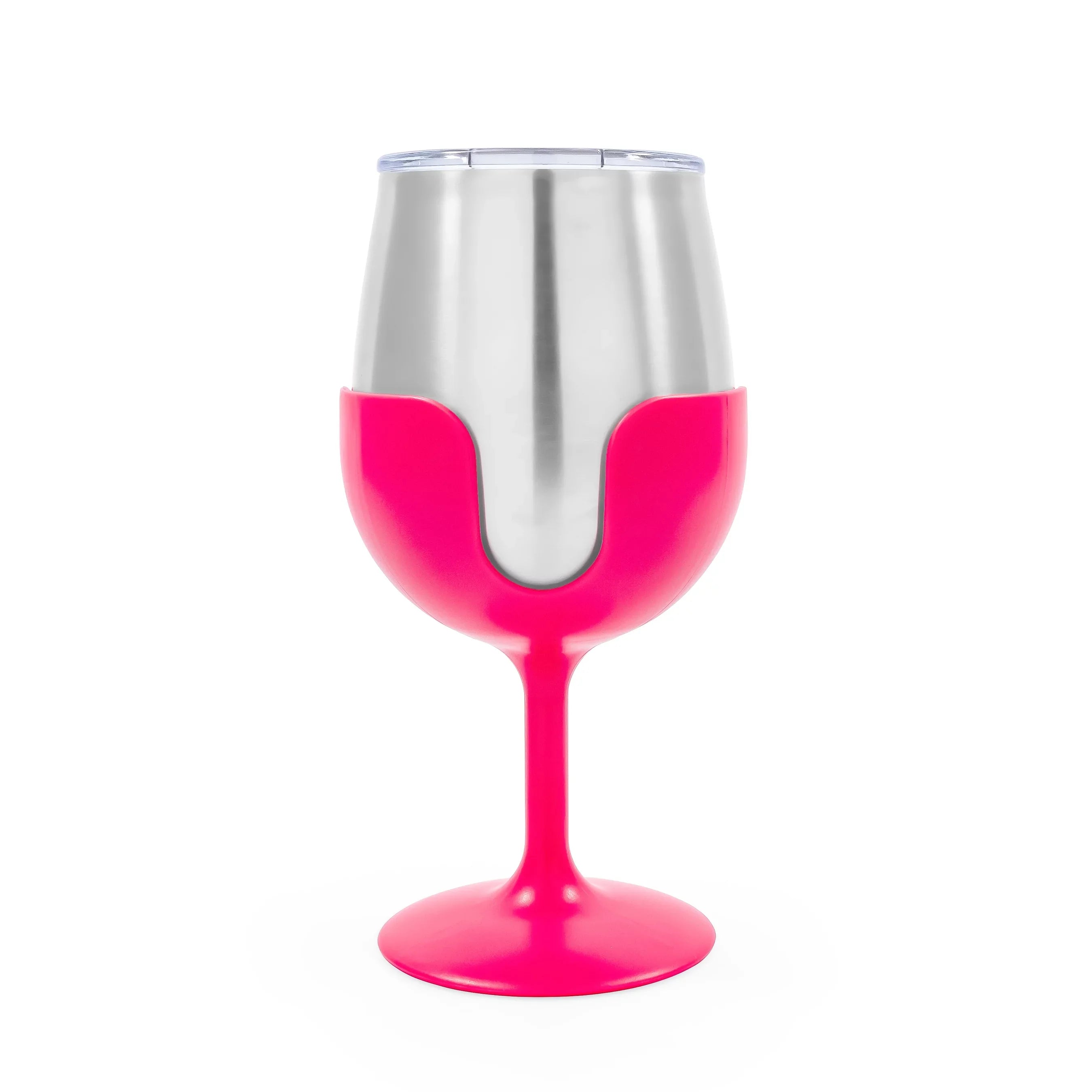 Stylish Camco Life is Better at the Campsite Wine Tumblers | Features a Vacuum Insulated Kitchen Grade 18/8 Stainless Steel Construction, 4 Colorful Removable Stems, and Comes in a 8oz Size (53068)