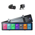 Stylish Pinnaco 3 Cameras Dash Cam 2.5K Clear Car Rearview Mirror BT Car Video Recording Camcorder Touched Screen Car Camera Recorder Auto Driving Recorder for Enhanced Safety