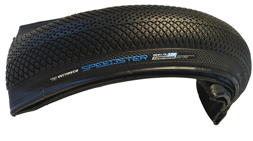 Stylish Vee Rubber BMX Speedster 20x1.75 Folding Bead Black Sidewall Bike Tire 47-406