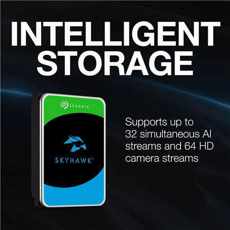 Seagate SkyHawk AI ST12000VE003 - Hard drive - 12 TB - internal - 3.5" - SATA 6Gb/s - buffer: 512 MB - with 3 years Seagate Rescue Data Recovery - Exclusive Design