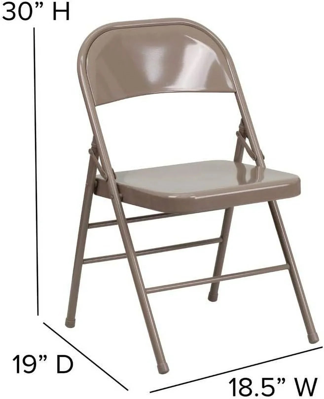 2 Pack HERCULES Series Triple Braced & Double Hinged Beige Metal Folding Chair