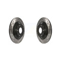 Rear Coated Drilled Slotted Disc Brake Rotors Pair For Mazda CX-5 CX-30 MX-30 EV KD-100187