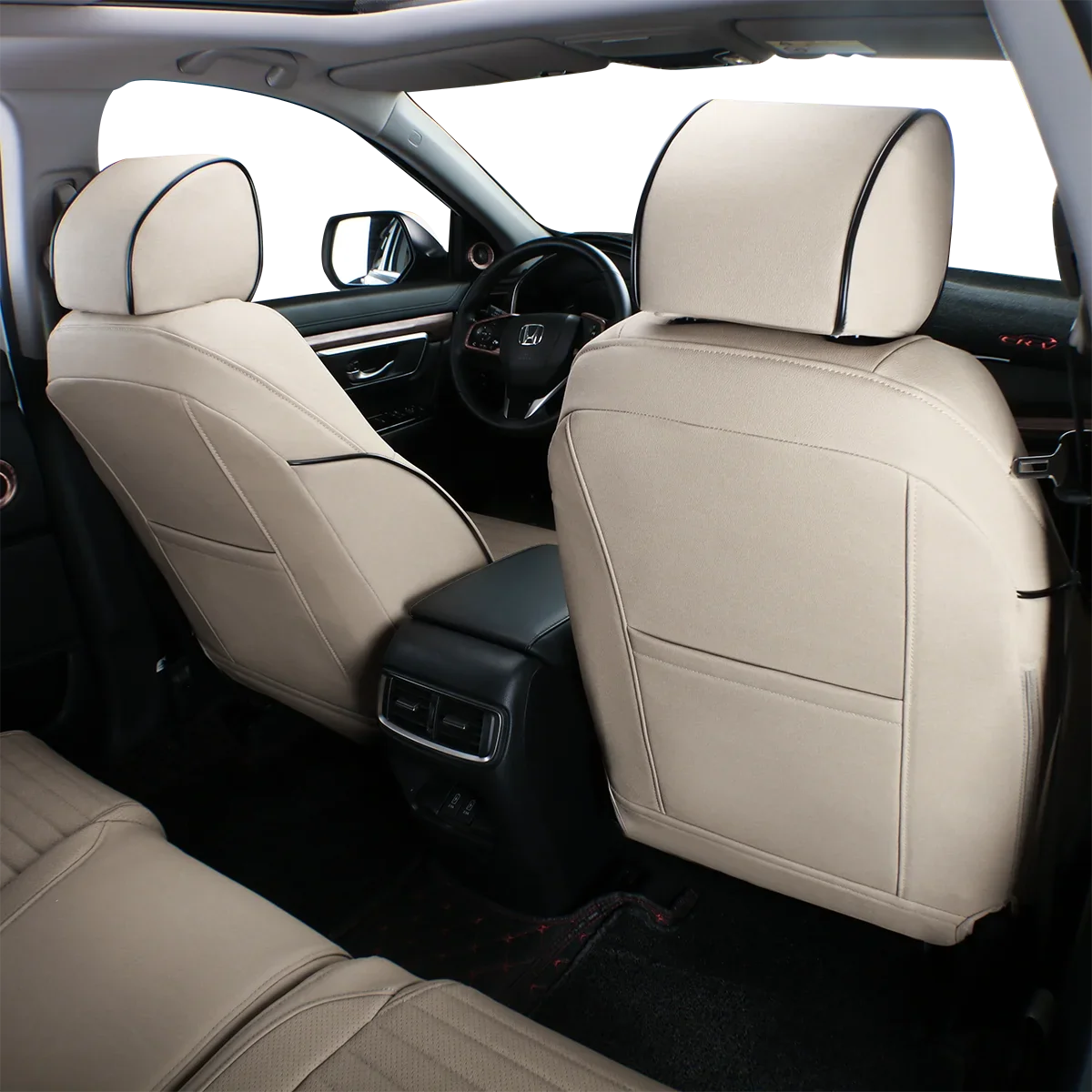 EKR Custom Fit Accord Car Seat Covers for Honda Accord 2010 2011 2012 - Full Set Leatherette(Beige)