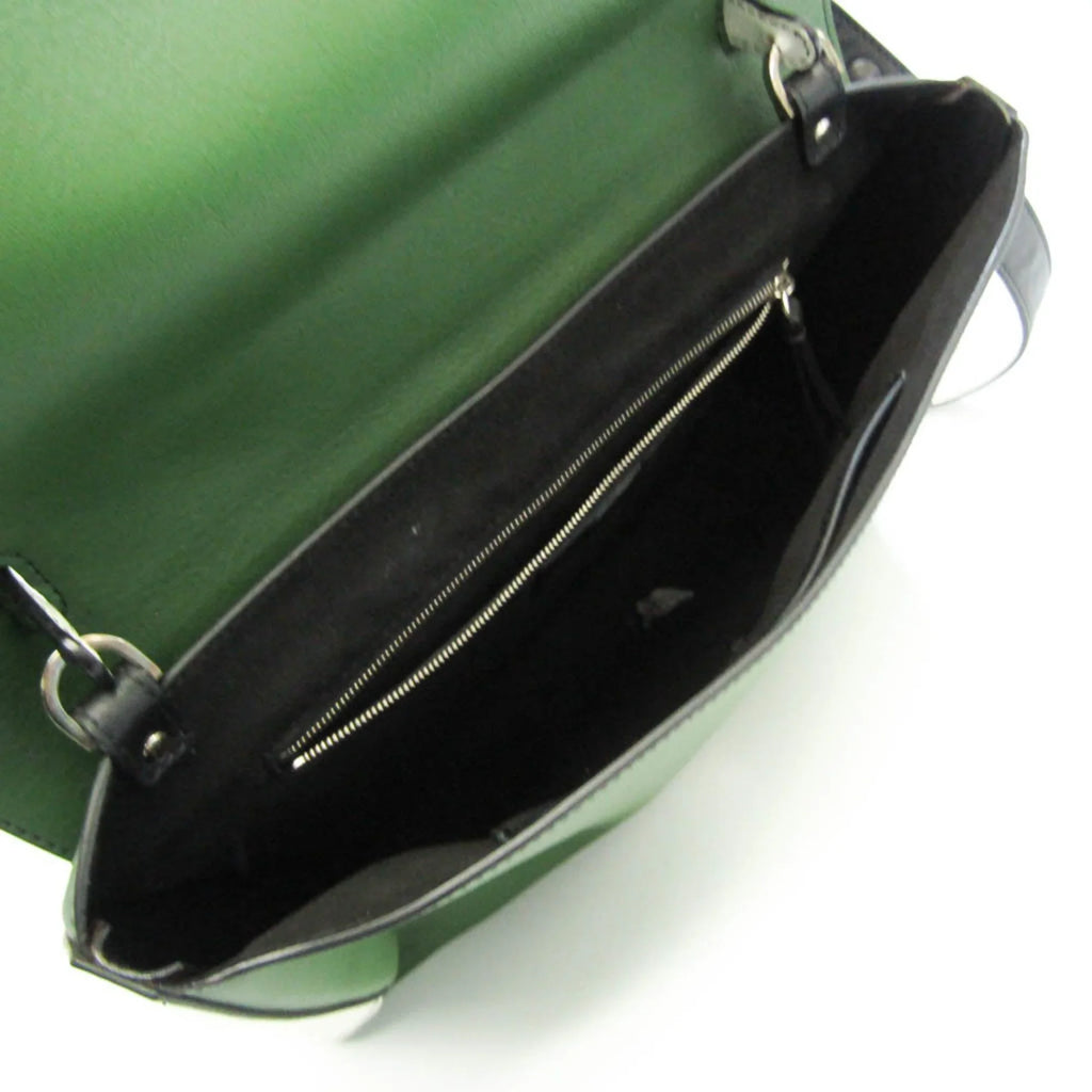 Pre-Owned Emilio Pucci Logo Mark 61BC15 Women,Men Leather Shoulder Bag Black,Green,White (Good)