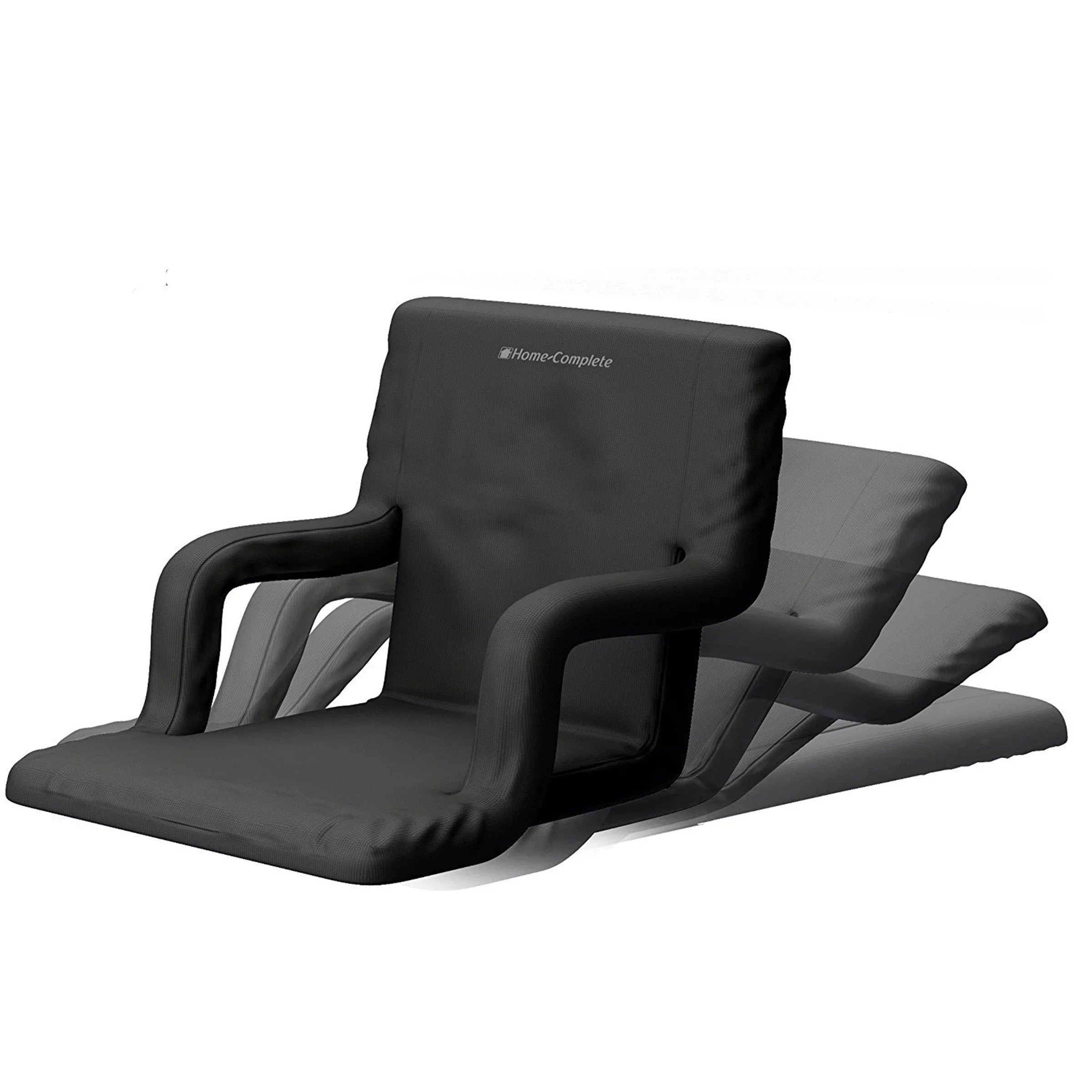 Stylish Stadium Seat Chair, 2 Pack- Bleacher Cushions with Padded Back Support, Armrests, 6 Reclining Positions and Portable Carry Straps By Home-Complete