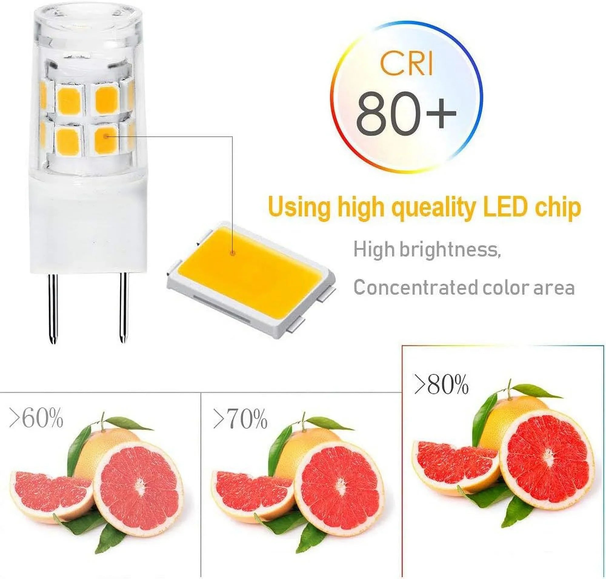 ETHT ETHT G8 LED Lamp Bulb 2.5 Watts Warm White 3000K - G8 Base Bi-pin Xenon JCD Type LED 120V 20W Halogen Replacement Bulb for Under Counter Kitchen Lamping.Pack of 10(G8 Base Warm White 10PCS)