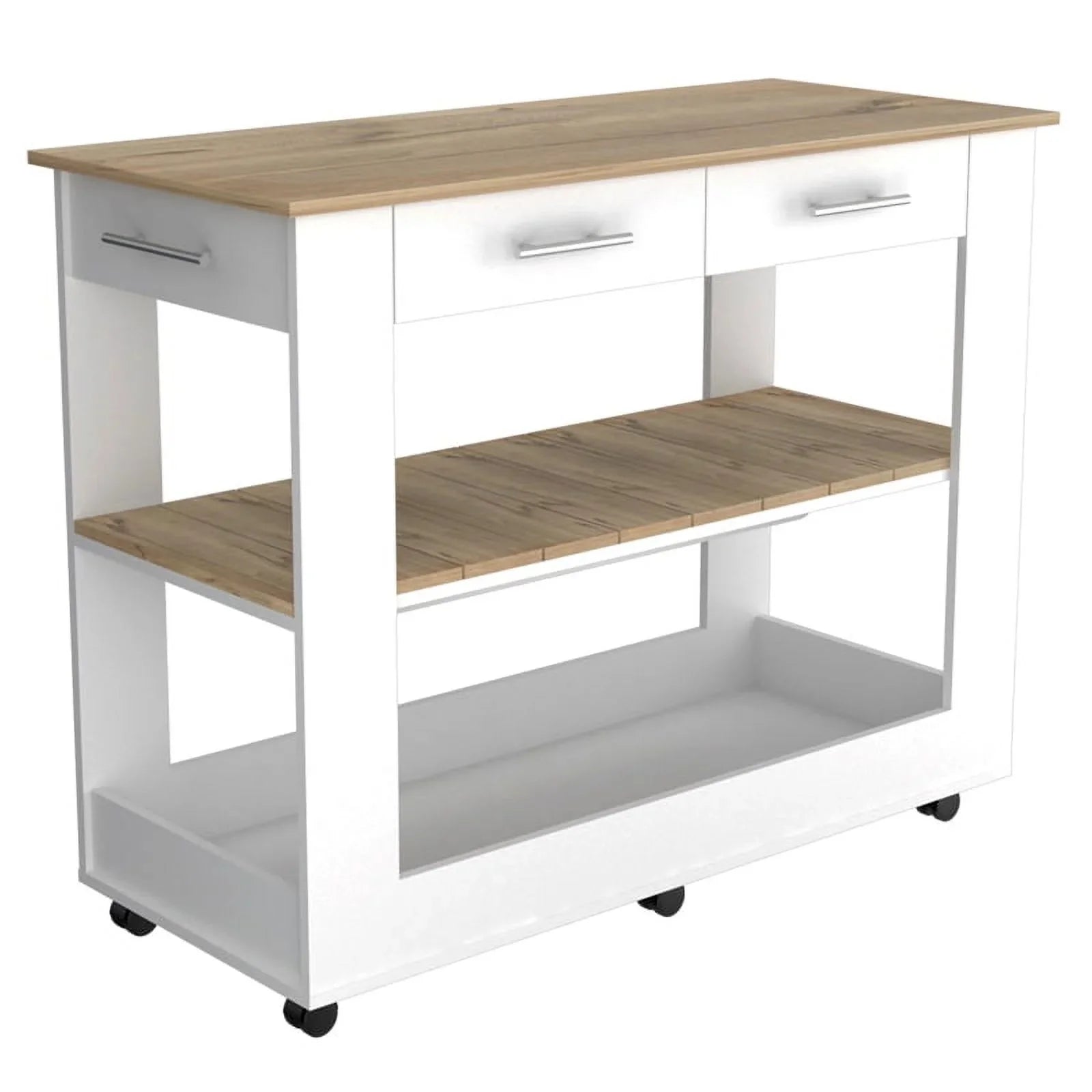 Home Square 2-Piece Set with Wood Kitchen Island and Utility Sink