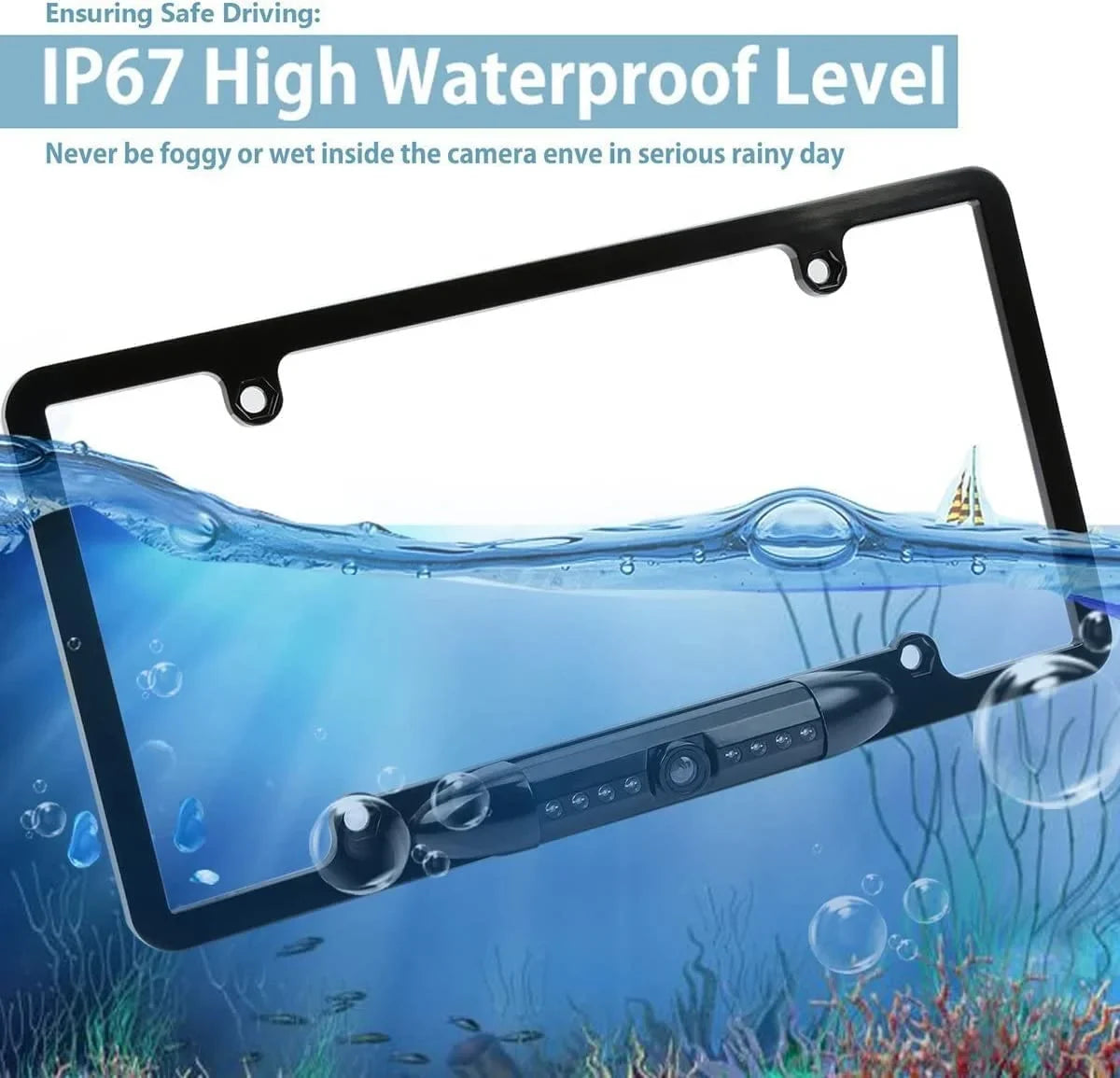 CAM108 Backup Camera License Plate HD Night Vision Rear View 170Â° Angle Waterproof Compatible with Pioneer Car Radio DMH-100BT DMH-WT8600NEX DMH-160BT DMH1770NEX AVH-120BT AVH-210EX AVH-2550NEX - Exclusive Design