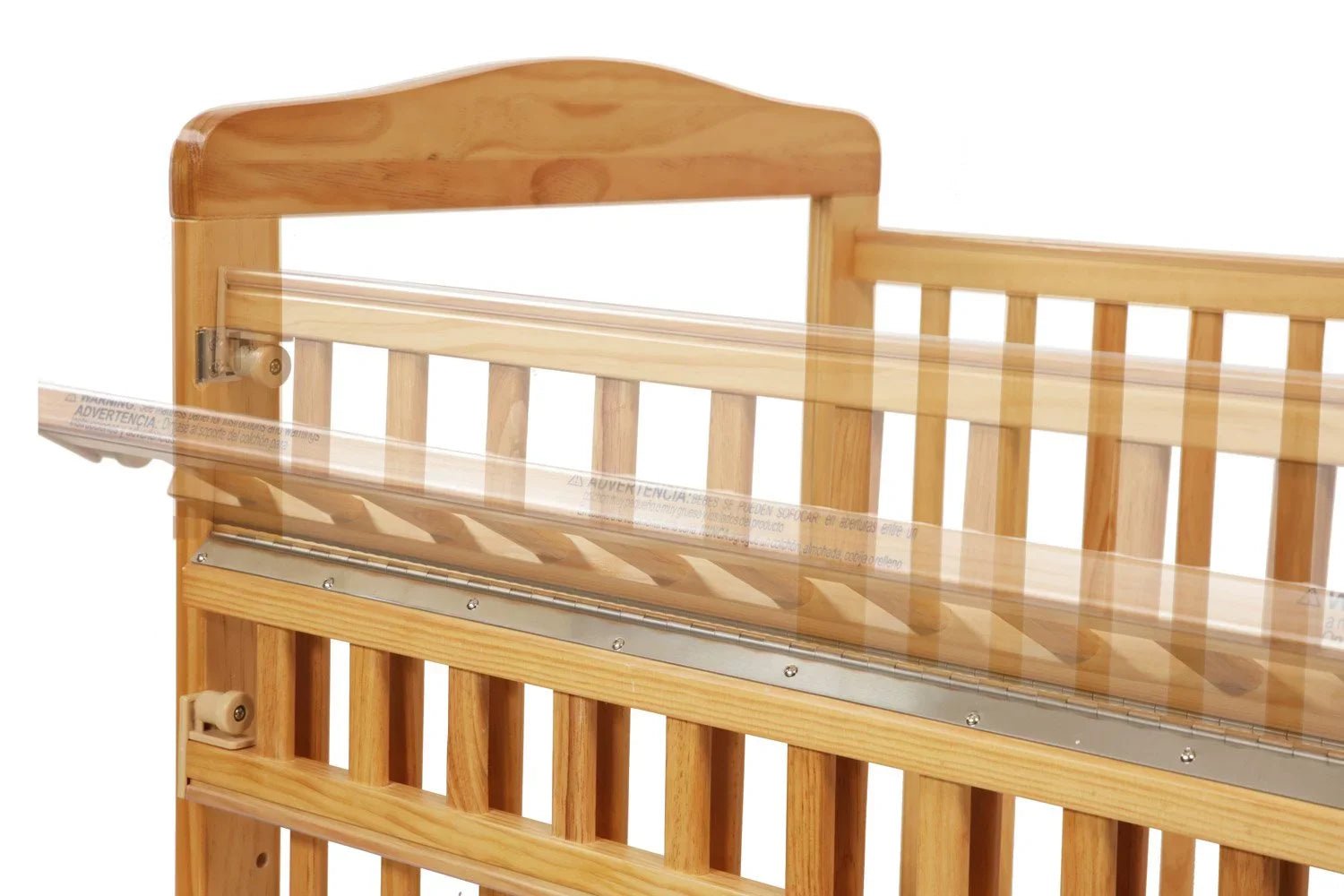 L.A. Baby Mini/Portable Non-folding Wooden Window Crib with Safety Gate