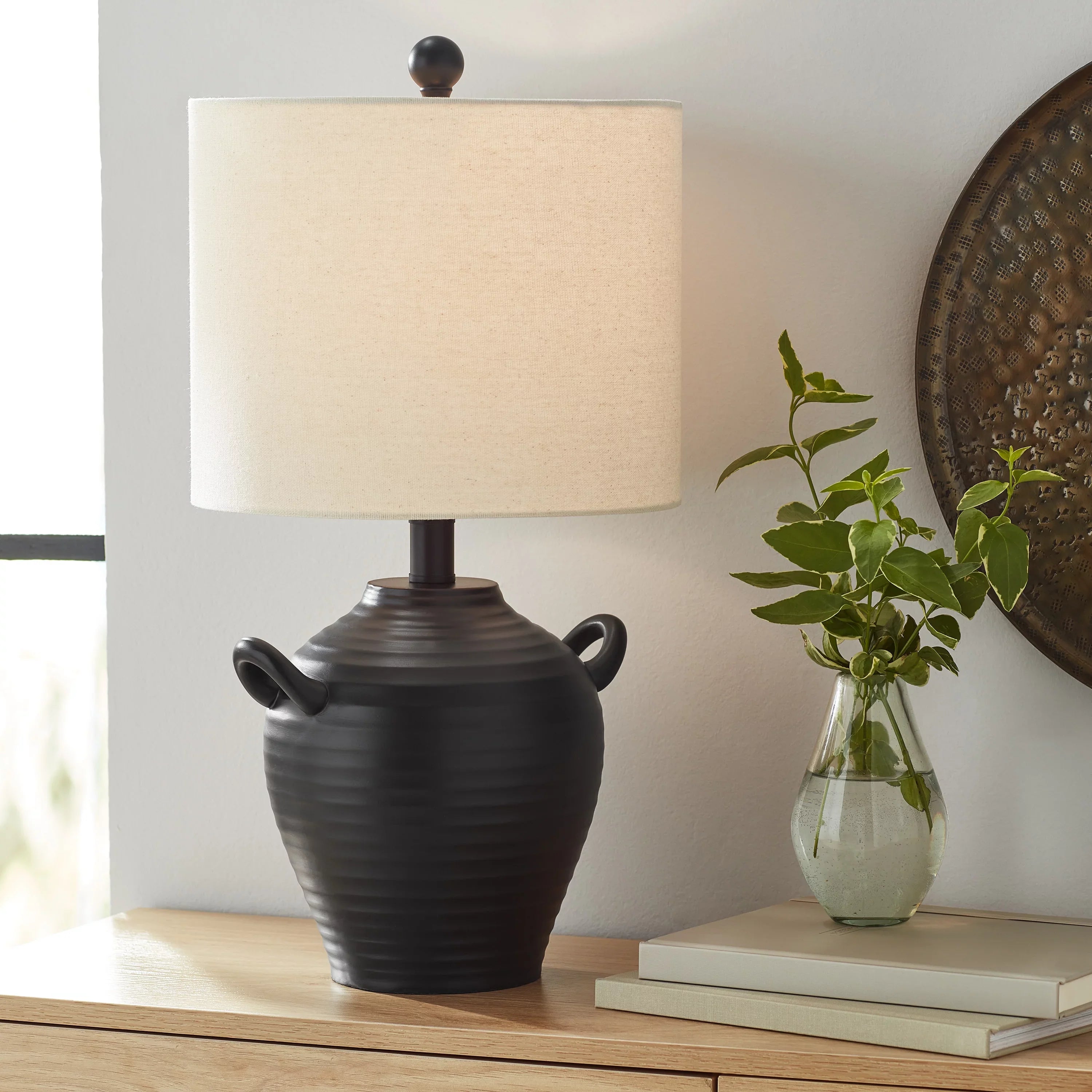 Stylish Better Homes & Gardens 20" Black Table Lamp with Shade by Dave & Jenny Marrs